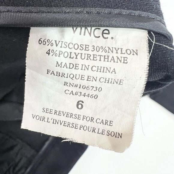 Vince Pants Womens 6 Career Pull On Black Ponte Straight Pockets - Picture 7 of 10